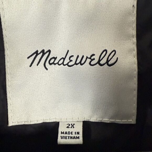 Madewell Airpuff Quilted Packable Popover Puffer Jacket Coat Coal Womens Plus 2X - Picture 12 of 15